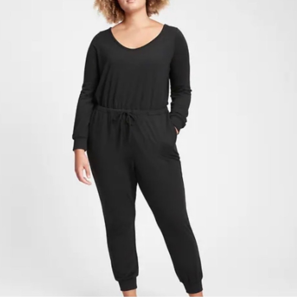 GAP Factory Black Long-Sleeve Jumpsuit
